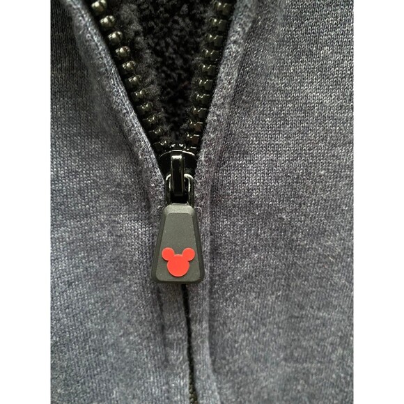 Disney Mickey Mouse Kids size S (6-7) sherpa lined hoodie jacket Black grey - Picture 7 of 11